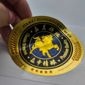 Nhãn in nổi chất lượng cao tùy chỉnh, dán giấy kết cấu, thích hợp cho nhãn bao bì chai rượu và bia - Product Image 4