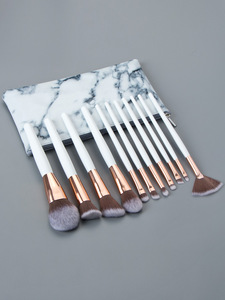 2025 Best-seller 11 pièces ensemble de pinceaux de maquillage Portable Simple Logo personnalisé pinceau de maquillage <span class=keywords><strong>Sexy</strong></span> marque privée marbre Texture sac de maquillage - Product Image 2