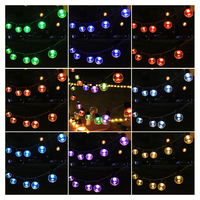 Guirlande lumineuse solaire LED extérieure étanche IP65 avec ampoules G50 S14, LED blanc chaud pour la décoration de jardin, IP44, en plastique, E26 E27