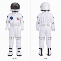 Costume d'astronaute pour enfants avec casque et lunettes, combinaison spatiale pour jeu de rôle avec écussons et bandes argentées pour garçons et filles
