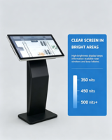 Kiosque d'information interactif à écran tactile de 43 pouces pour centre commercial, système Android, base en forme de K