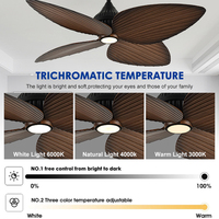 Classique Ménage DC Moteur Froid Blanc Lumière ABS Smart Control 52 Pouces Salon Led Ventilateur de Plafond avec Lumière