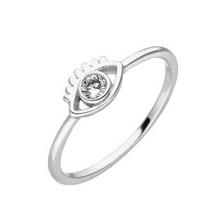 خاتم العين الشريرة البسيط من جيمنيل مطلي بالروديوم والذهب عيار 18 قيراط مع زركونيا مكعب للنساء - Product Image 5