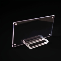 Support de présentation de billets de banque autoportant double en acrylique transparent magnétique, élégant et minimaliste, avec impression UV et gravure laser, finition des bords soignée
