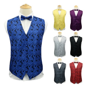 Ensemble <span class=keywords><strong>gilet</strong></span> et nœud papillon <span class=keywords><strong>pour</strong></span> <span class=keywords><strong>homme</strong></span> de haute qualité, prêt à être expédié, motif jacquard floral Paisley, <span class=keywords><strong>gilet</strong></span> formel <span class=keywords><strong>pour</strong></span> <span class=keywords><strong>costume</strong></span> ou smoking - Product Image 3
