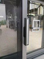 Fenêtre coulissante moderne à cadre fin horizontal en acier inoxydable et aluminium avec verre trempé, taille personnalisée pour cuisine
