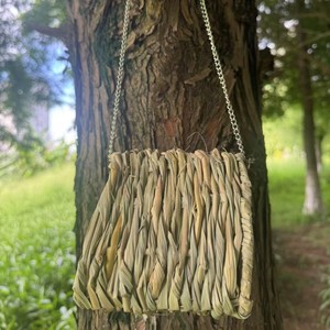 Ornement suspendu en forme de nid d'oiseau tressé, en herbe de montagne, fait main, Fossa triangulaire pour hamster, décoration de jardin - Product Image 2