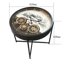 Horloge de table rétro américaine en métal, ornement de sol artisanal, figurine d'horloge personnalisée pour la décoration intérieure, fourniture d'usine