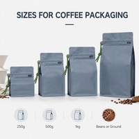 Pochette noire mate de support de serrure de tirette sac d'emballage de café de papier d'aluminium avec l'emballage en plastique de sac de nourriture de stockage de Mylar de valve d'air