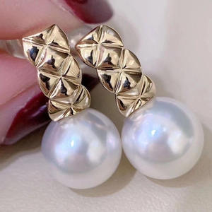 Accessoires en argent S925 pour la création de bijoux, magnifiques boucles d'oreilles en argent avec perles rondes de 9 à 12 mm, plateau vide pour boucles d'oreilles 20702 - Product Image 1