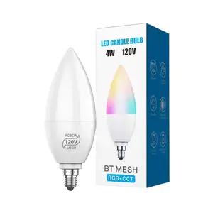 Großhandel e12 kompatible lampe-Tuya Kerzen form Smart RGB WiFi Glühbirne E12 Intelligente LED-Licht dimmer lampe Kompatibel mit Alexa Google Home