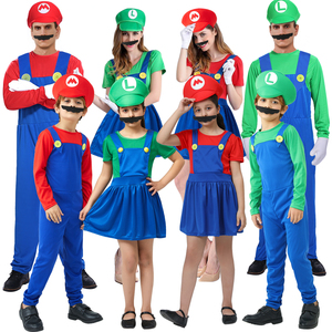XJ Nuovo <span class=keywords><strong>Costume</strong></span> da Operaio Super Mario, Costumi per Cosplay Super Mario per Adulti, Set di 4 Stili per Uomo e Donna - Product Image 2