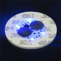 Autocollants adhésifs lumineux LED en acier inoxydable pour bouteilles et verres, directement de l'usine, pour ambiance de bar, impression de logo personnalisée disponible