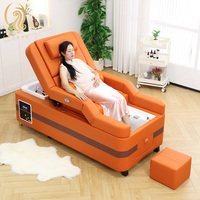 Chuque Lit de lavage et de massage capillaire pour spa, Station de pédicure avec vapeur, Hydrothérapie capillaire SPA, Lit de shampoing pour massage thaïlandais