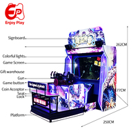 Machine de jeu de tir à monnayeur Legend Pirate, 2 joueurs, écran LCD HD 65 pouces, simulateur d'arcade avec pistolet Gatling en métal, pour centre commercial