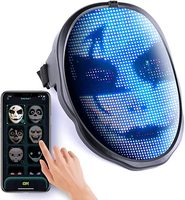 Led מסכת אור עם כחול שן לתכנות Led פנים מסכות לילדים מבוגרים תלבושות Cosplay ליל כל הקדושים חג המולד