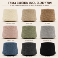 GRS Certified Recycled Polyester Wool Blended Fancy Yarn 1/9NM Soft Sustainable Novelty Yarn for Knitting Sweaters Wholesale