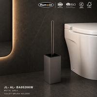 Support de brosse WC en alliage d'aluminium gris métallisé, moderne, sur pied, antirouille, durable pour la maison, la salle de bain, la villa, l'hôtel
