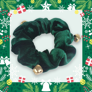 Coleteros de Terciopelo Navideños con Mini Campanas, Lazos para el Cabello de Tela Sencilla, Coleteros Versátiles para Cola de Caballo, Accesorios para el Cabello de Mujer para Invierno - Product Image 3