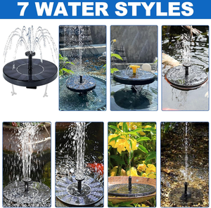 Fontaine solaire extérieure 1.4W bricolage 6 styles d'eau pour le bain d'oiseaux de l'étang de jardin - Product Image 6