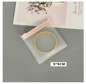 Custom Logo Ziplock PVC Small Square Frosted Zipper Bag Plastic Zip Lock Pouch for Earring Necklace Jewelry Storage Packaging - Product Image 6