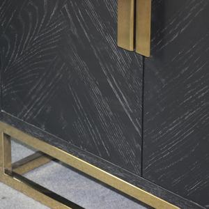 Aparador Moderno de Lujo con Marco de Madera, Blackbone, 4 Puertas, Mueble de Almacenamiento para Sala de Estar, Mesa Buffet, Gabinete - Product Image 3