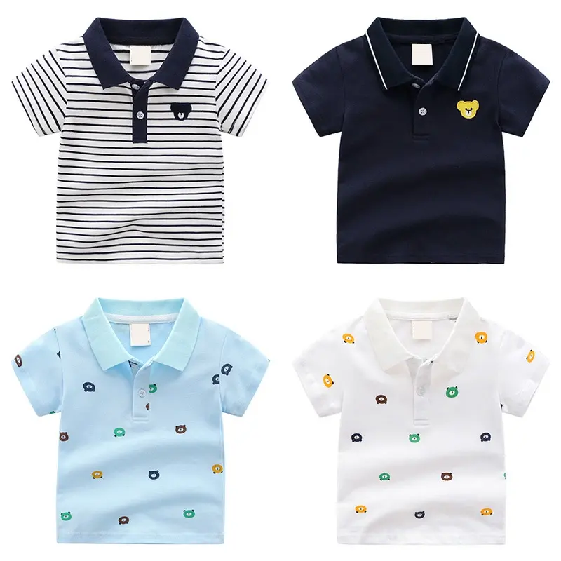 2022 New Fashion Golf Polo t-shirt per ragazzi Cartoon Pattern 2-6 anni Summer Kids Tops Baby Polo Kids Shirts