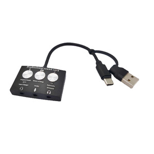 Tarjeta de sonido USB con tipo C para teléfono móvil, ordenador, transmisión en vivo, juegos, karaoke, reproducción de música, multifunción - Product Image 5