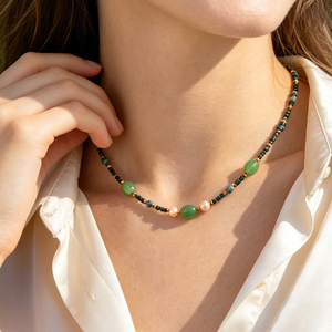 Collar de amatista natural hecho a mano al por mayor, collar de cuentas de piedra, collar delicado de cuentas de cristal, joyería casual para mujer - Product Image 3