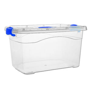 Limpar PP Plástico Caixa De Armazenamento Durável <span class=keywords><strong>7.5L</strong></span>-13L-20L Organizadores Travamento Handle Rodas Tampas Empilháveis para Alimentos Ordem Mínima 3pcs - Product Image 5