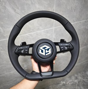 Volante in Pelle Nera/ Nero Lucido/ LED in Fibra di Carbonio per <span class=keywords><strong>Audi</strong></span> A3 A4 B8 A5 B8 A6 C6 A7 C7 A8 D4 Q5 S7 - Product Image 2