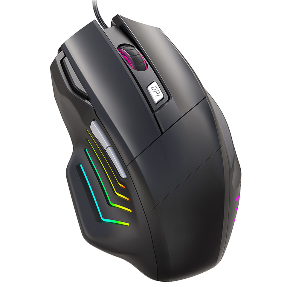 YiLing x7 Gaming Mouse 7 Keys 3200DPI Ergonomic 7 Color RGB Breathing Wired Gaming Mouse Laptop computer