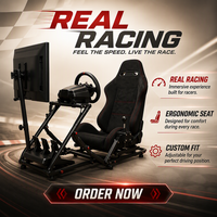 Siège en daim réglable EDDYSTAR noir universel pour simulateur de course, jeux et chaise de bureau, NE PAS UTILISER SUR ROUTE, UNIQUEMENT EN TOUT-TERRAIN