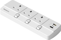 Prise de table personnalisable Série PLUS avec 3 prises largement espacées, 2 ports USB et 1 port Type-C à charge rapide, interrupteur de protection contre les surcharges, norme standard