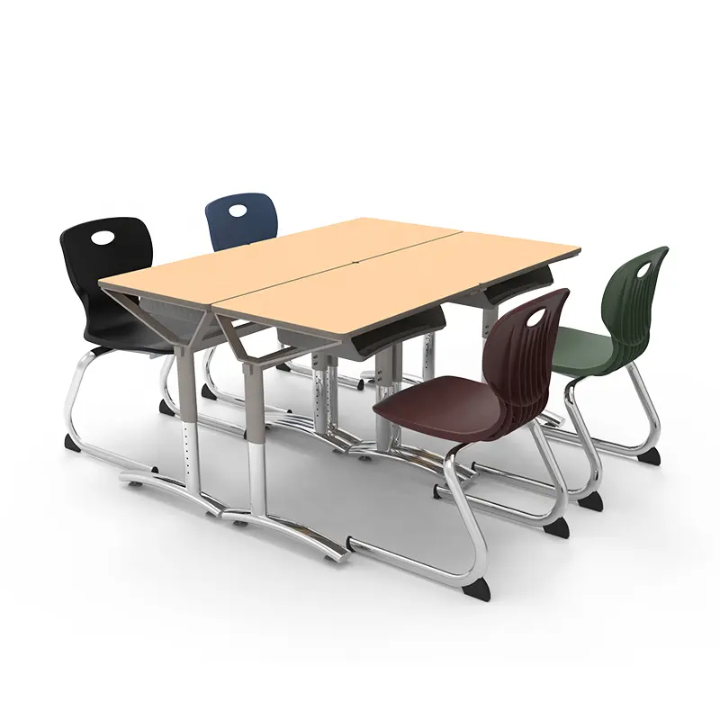 Furnitur Siswa Meja dan Kursi Siswa Grosir Meja Belajar Anak-anak dengan Kursi untuk Sekolah Dasar
