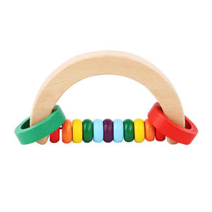 Nouvelles hochets créatives en bois Montessori pour bébés, jouets sonores pour nouveau-nés, ensemble de hochets en bois pour bébés - Product Image 4