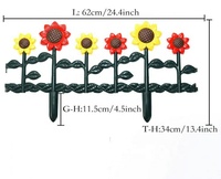 Clôture à picots de tournesol de jardin, bordures blanches en plastique de 96 pouces, bordures de parterres de fleurs de pelouse, panneaux de chemin de paysage