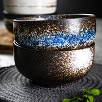 Lot de bols à ramen japonais XUANHUI en céramique noire sous glaçure, résistants au micro-ondes, design minimaliste, vaisselle de table, vente en gros