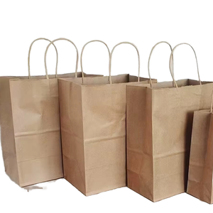 Sacs en papier kraft biodégradables enduits, avec poignées torsadées en ruban, pour bougies, vente en gros d'usine, personnalisables de luxe - Product Image 1