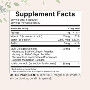 Capsule di Proteine Composite Multi Collagene OEM, 240 Capsule, Contenenti Acido Ialuronico, Biotina e Vitamina C, Proteine Idrolizzate - Product Image 4