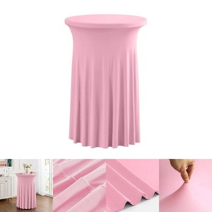 Mantel para <span class=keywords><strong>Mesa</strong></span> <span class=keywords><strong>de</strong></span> Cóctel con Faldones, Mantel Elástico <span class=keywords><strong>de</strong></span> Spandex con Cortinas Onduladas para Bodas, Bares, Fiestas y Banquetes - Product Image 6