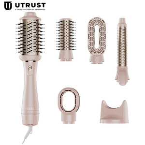 Brosse à air chaud professionnelle 5 en 1 pliable 1200W 4 vitesses, <span class=keywords><strong>styler</strong></span> multifonctionnel, sèche-cheveux et volumateur en une seule étape, brosse détachable - Product Image 1