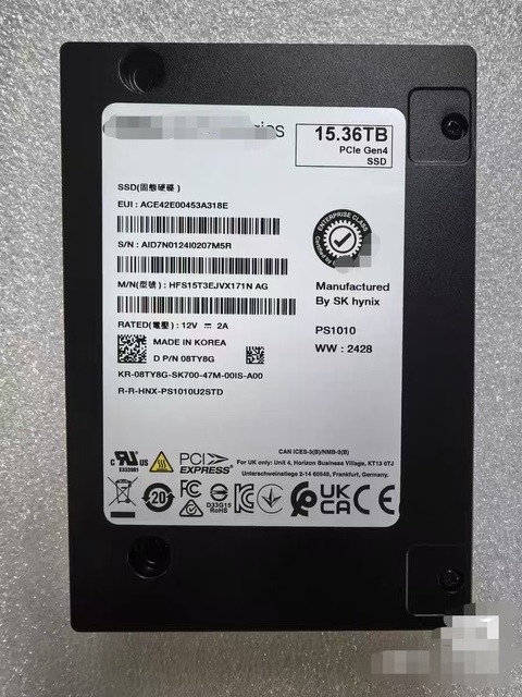 Intel 15.36TB Enterprise Internal NVMe RI TLC 2.5 SSD for Server Use with Metal Shell (PS1010)