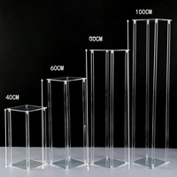 Support à fleurs moderne transparent en acrylique clair 40/60/80 cm, grand vase décoratif pour centre de table de mariage ou de fête, modèle CRE8IFY