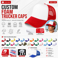 Gorra Trucker de Espuma con Logotipo Personalizado, Gorra de Malla de 5 Paneles con Cierre a Presión, Etiqueta Privada, Uniforme Corporativo, Venta al Por Mayor, Promocional, OEM