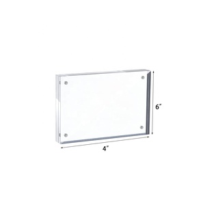 Cadre photo acrylique transparent à section verticale magnétique forte de <span class=keywords><strong>10x15cm</strong></span>-Horizontal 4x6 - Product Image 4