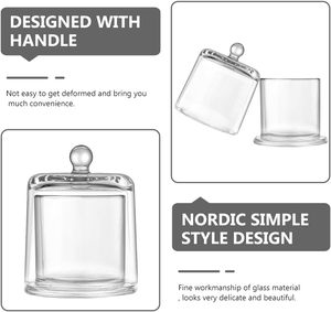 Transparent Simple 220Ml <b>Glass</b> Small Candle Jar <b>Dome</b> With <b>Glass</b> Lid - Product Image 3