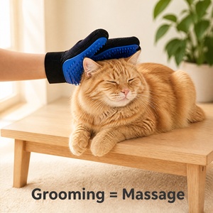 Gant innovant et respirant pour le démêlage des poils d'animaux, adapté aux poils longs et courts, avec sangle réglable pour un toilettage et un massage doux - Product Image 2
