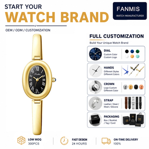Orologio da Donna Ovale Piccolo con Logo Personalizzato, Bracciale Vintage alla Moda, Cassa in Lega, Elegante Gioiello da Donna, <span class=keywords><strong>Orologi</strong></span> di Stile - Product Image 1