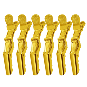 Stock de pinces à cheveux durables en plastique pour coupe de cheveux en crocodile, noir mat et or, galvanoplastie, outil de <span class=keywords><strong>coiffure</strong></span> polyvalent - Product Image 1